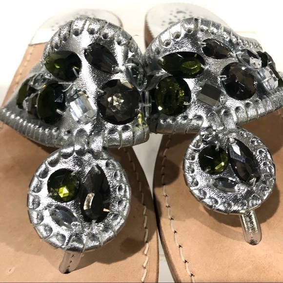 Jack Rogers Jeweled Gemstone Navajo Flat  Flip Flop Thong Sandals - Sz 10 HTF - Picture 4 of 11